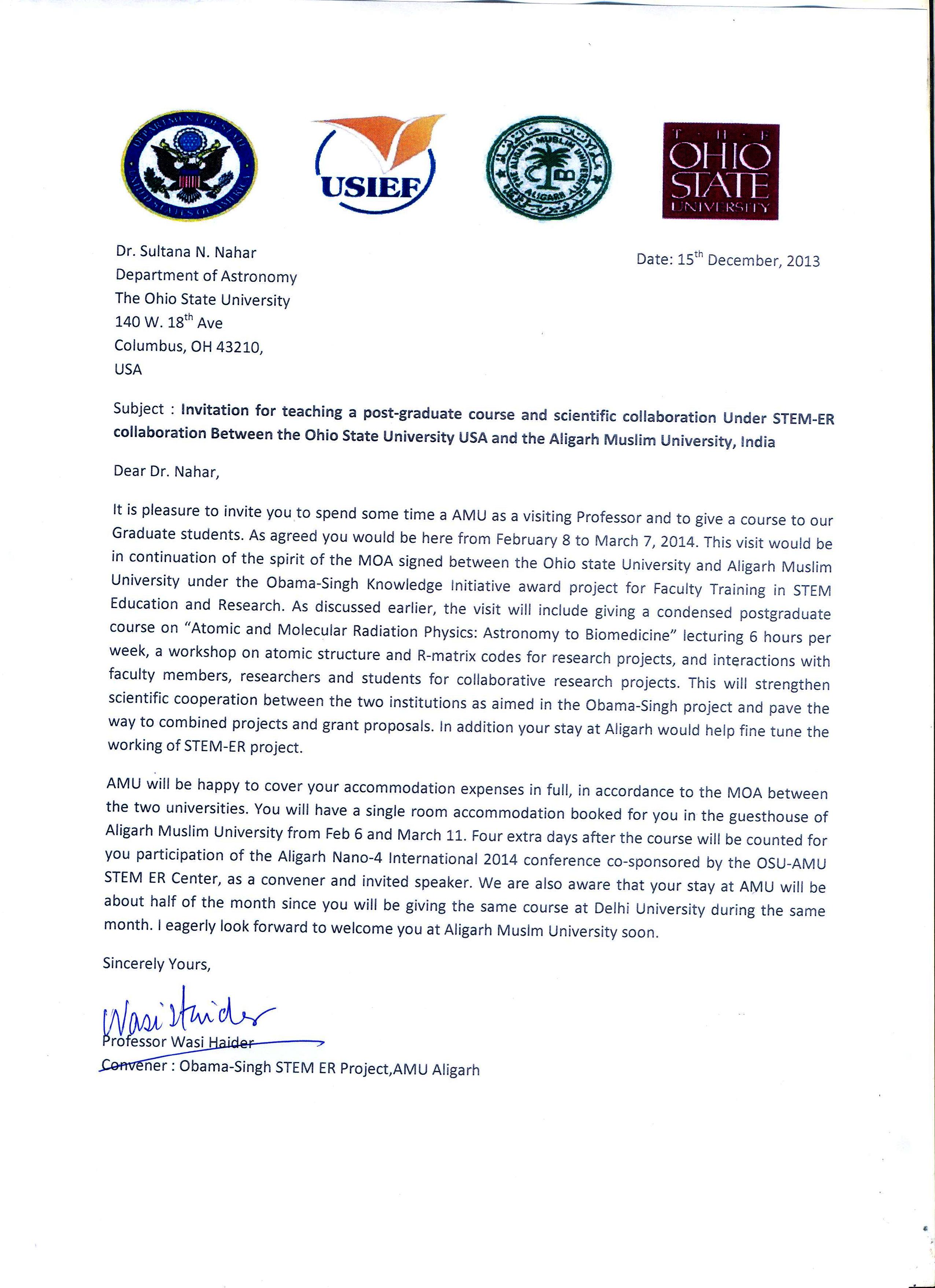 786 cover letter to a professor