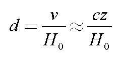 Hubble Distance Formula for nearby galaxies