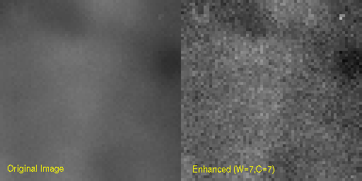 Noise Comparison, Original vs (7,7) enhanced