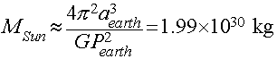 Mass of the Sun from the Third Law